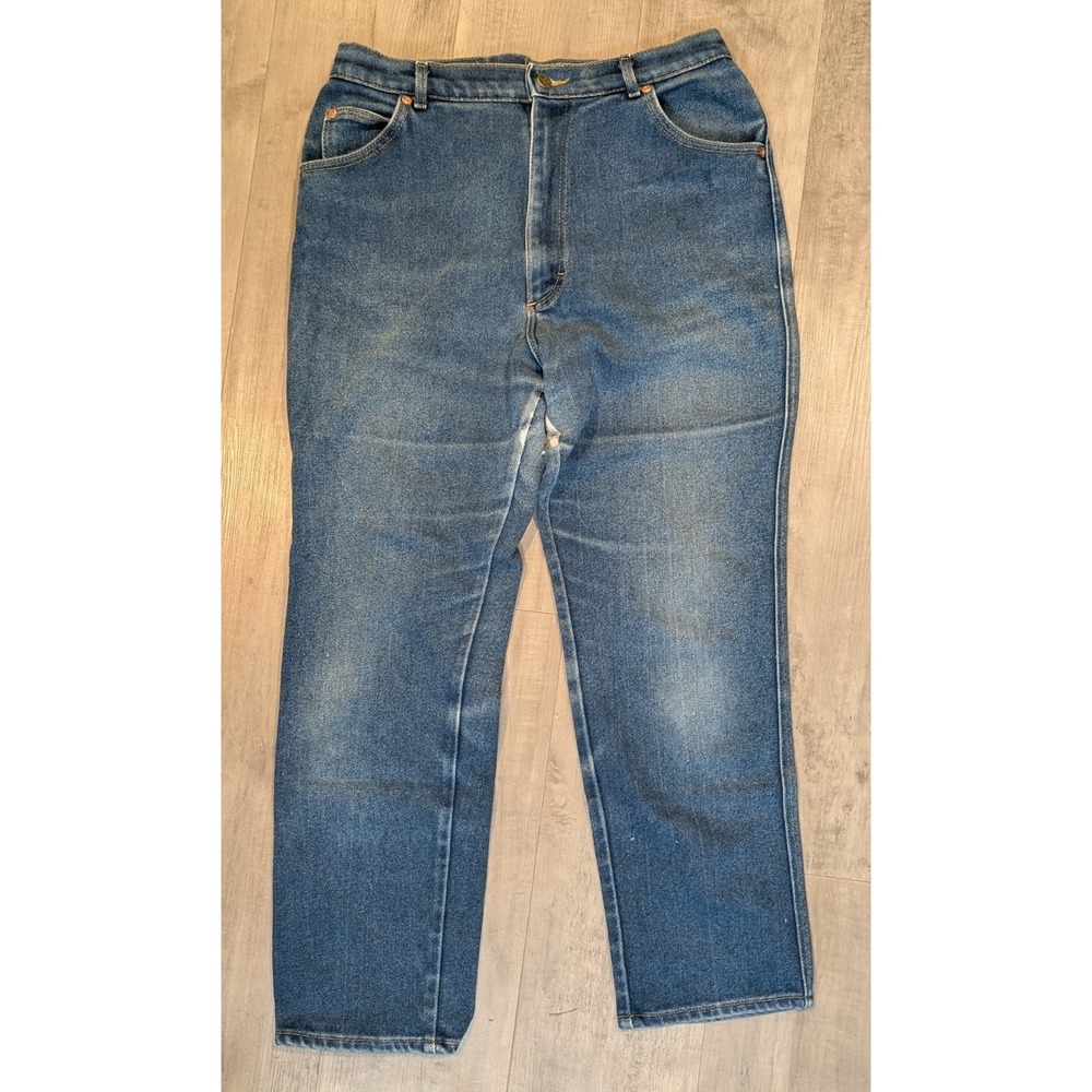 Vintage 1980s Lee Jeans Made in USA Women's Petite 18 Blue Denim Straight Leg